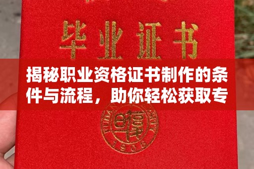 防城揭秘职业资格证书制作的条件与流程，助你轻松获取专业认证