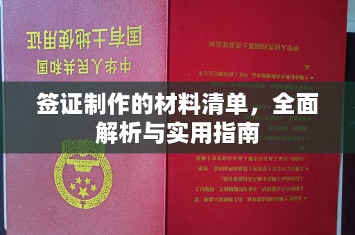 防城签证制作的材料清单，全面解析与实用指南